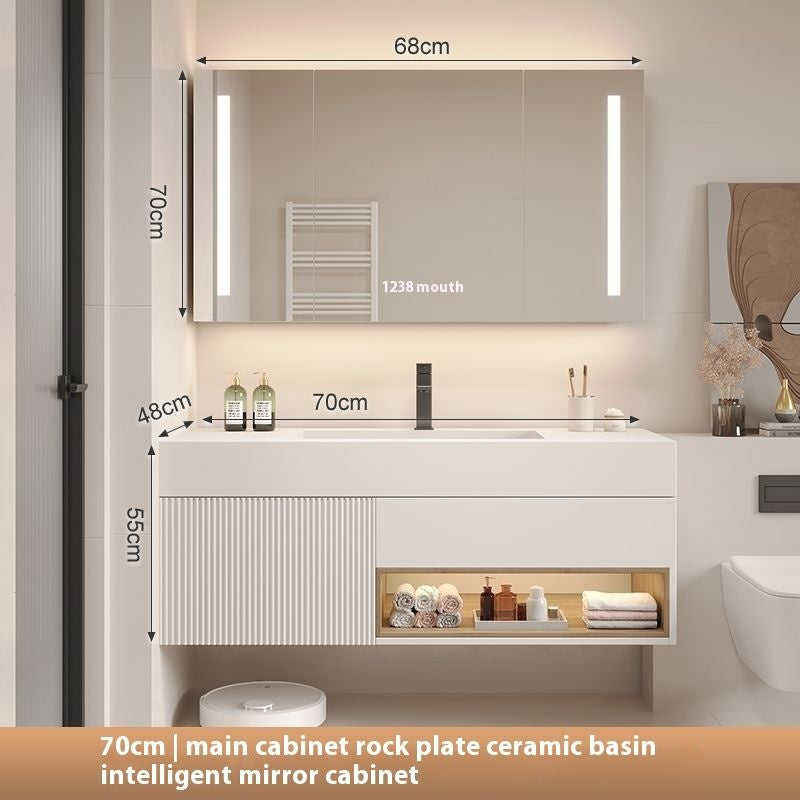 QW- White Storage Smart Mirror Cabinet in the Bathroom, Bathroom Sink