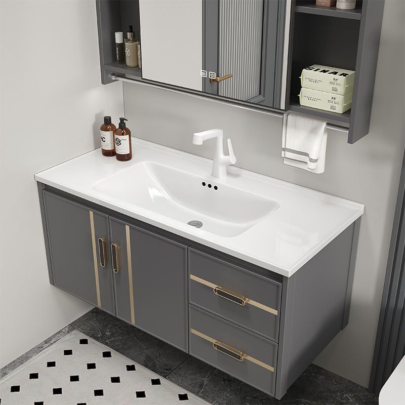 Kabinet Penyimpanan Aluminium QW- Cermin Pintar Set Sinki Bilik Mandi 