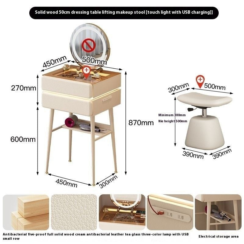Multifunctional Mini Small Bedroom Modern Simple Dressing Table New Style Safety Glass