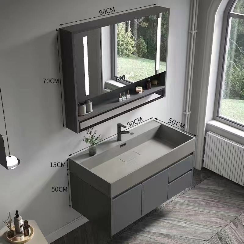 QW- Smart Mirror Real Wood Storage Bathroom Wash Cabinet