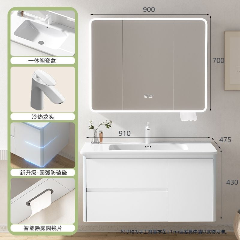 Set Kabinet Pintar Logam Aluminium QW- dengan Singki Bilik Mandi 