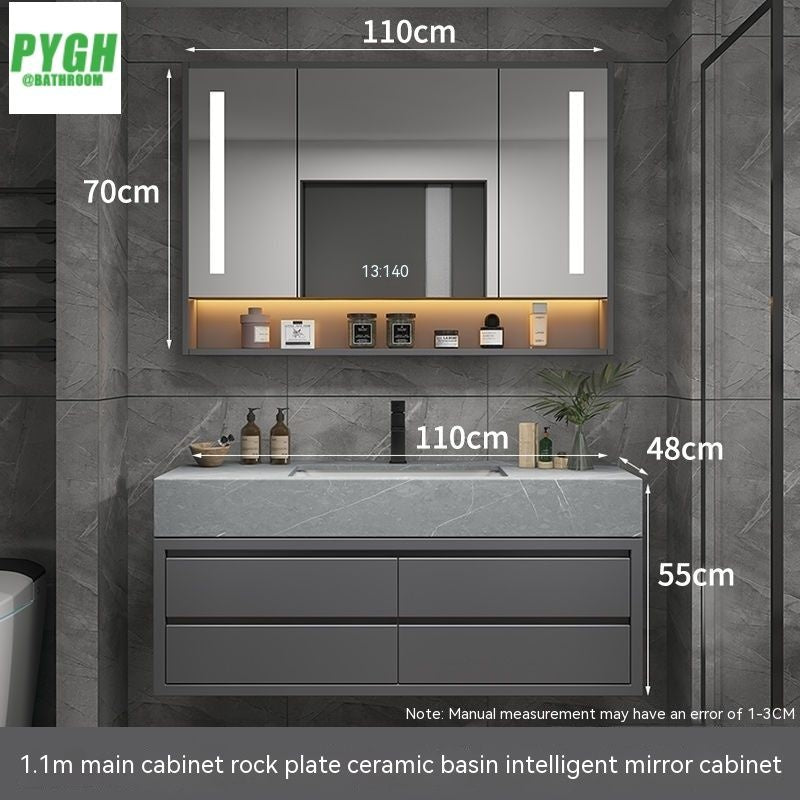 QW- Real wood storage smart mirror bathroom, sink cabinet for bathroom