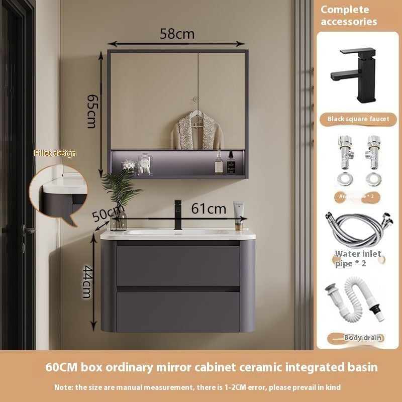 QW- Ins Style Storage Cabinet, Smart Mirror Cabinet for Bathroom, Bathroom Sink Set