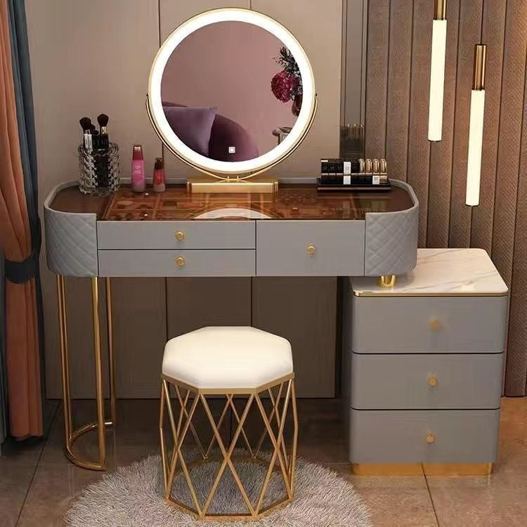 Bedroom Clear Glass Nordic Style Small Simple Dressing Storage Cabinet Table