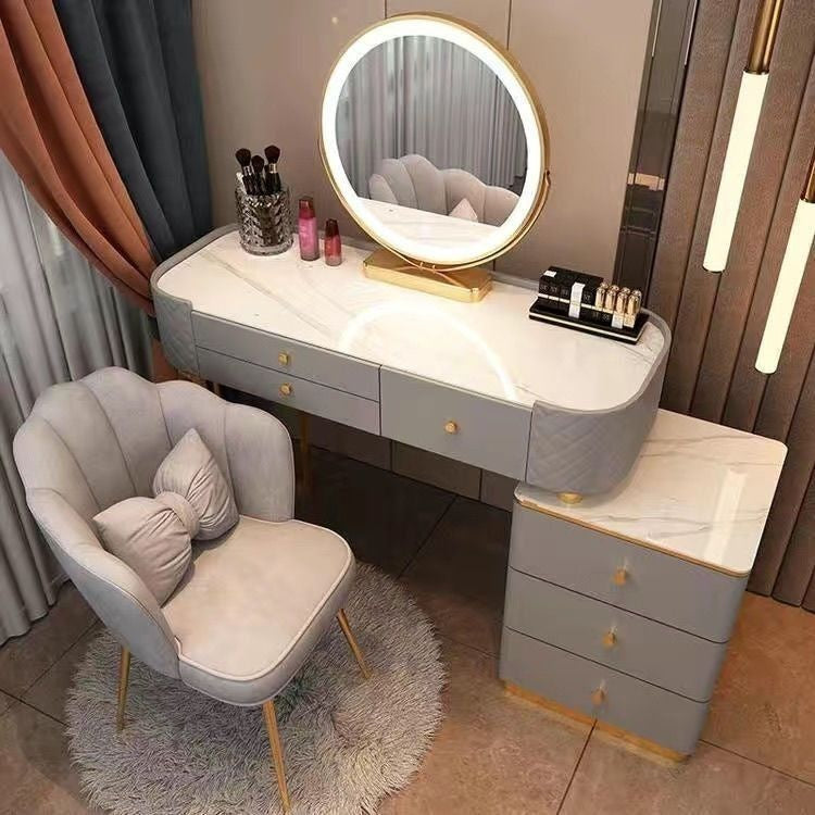 Bedroom Clear Glass Nordic Style Small Simple Dressing Storage Cabinet Table