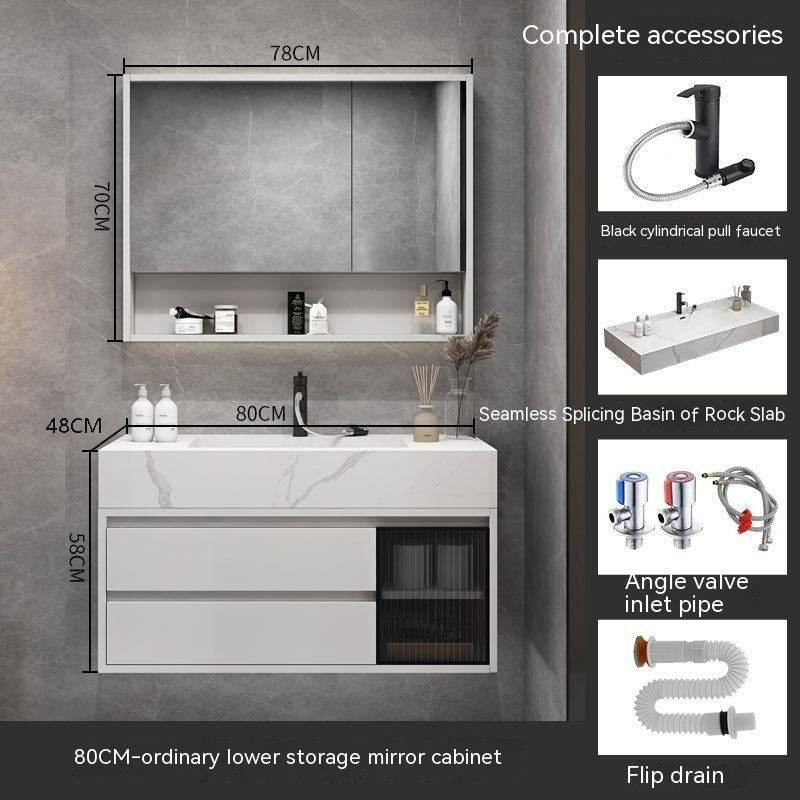 QW- Smart Bathroom, Mirror Bathroom Storage Cabinet, Basin Set