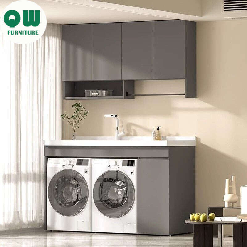 Set sinki bilik mandi aluminium QW- Kabinet simpanan bilik mandi Penyesuaian diterima 