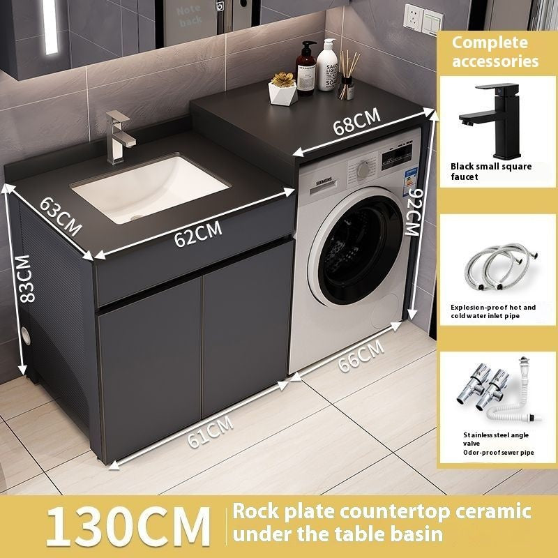 QW- Aluminum Storage Cabinet Bathroom Sink Set Washing Machine Table