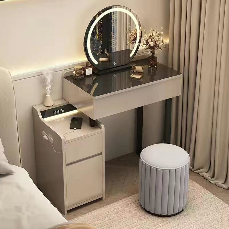Modern Luxury Solid Wood Bedroom Dressing Table Multi-functional Storage Cabinet One Set