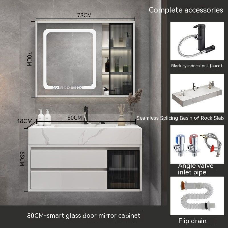 QW- Smart Bathroom, Mirror Bathroom Storage Cabinet, Basin Set