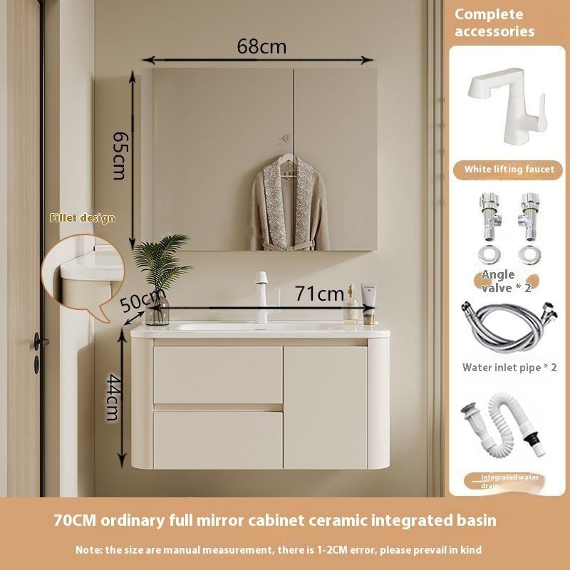 QW- Ins Style Storage Cabinet, Smart Mirror Cabinet for Bathroom, Bathroom Sink Set