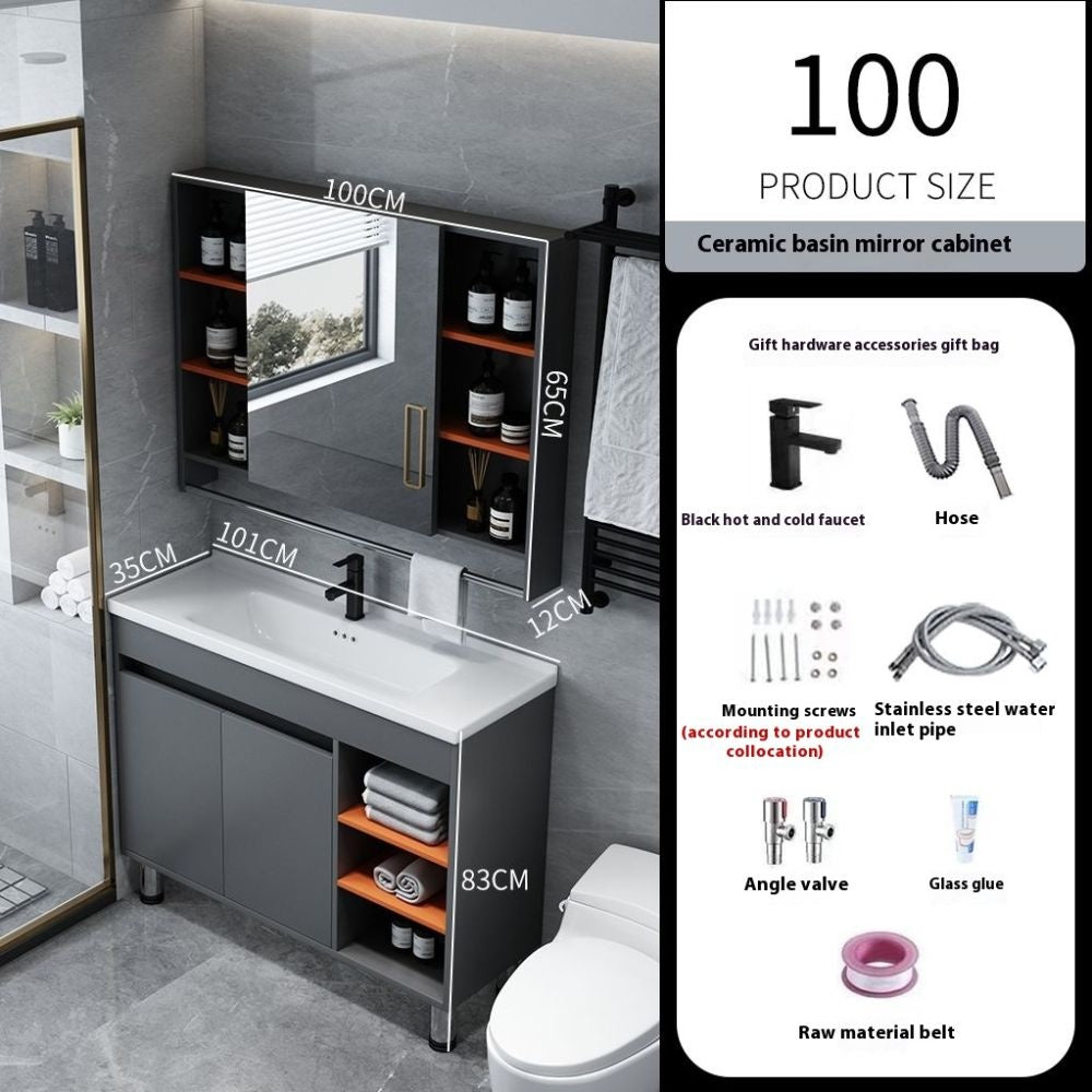 QW- Kabinet simpanan paling sempit Cermin pintar di bilik mandi Set sinki bilik mandi 