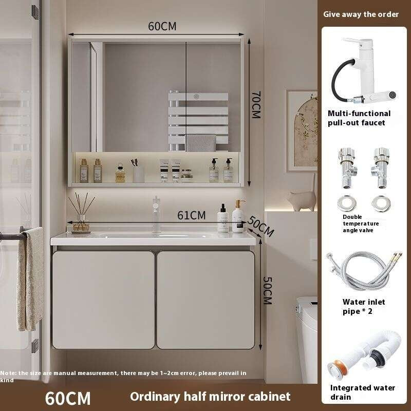 QW- Real wood storage cabinet smart mirror in the bathroom, bathroom sink