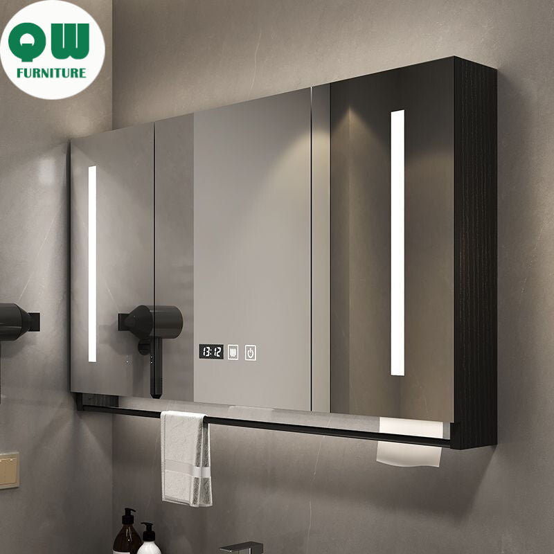 QW- Made of Real Wood Smart Mirror in the Bathroom Storage Cabinet
