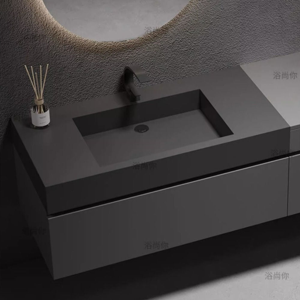 QW- Custom-made Luxury Storage Cabinet Smart Glass Bathroom Basin Set