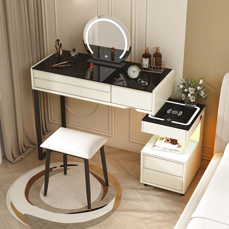 Smart Solid Wood Dressing Table Wireless Charging Bedroom Makeup Single Cabinet Modern Simple