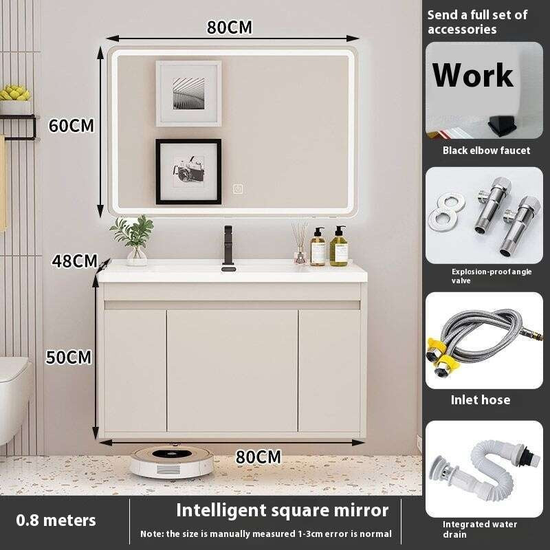 QW- Kabinet Penyimpanan Singki Cermin Pintar di Bilik Mandi 
