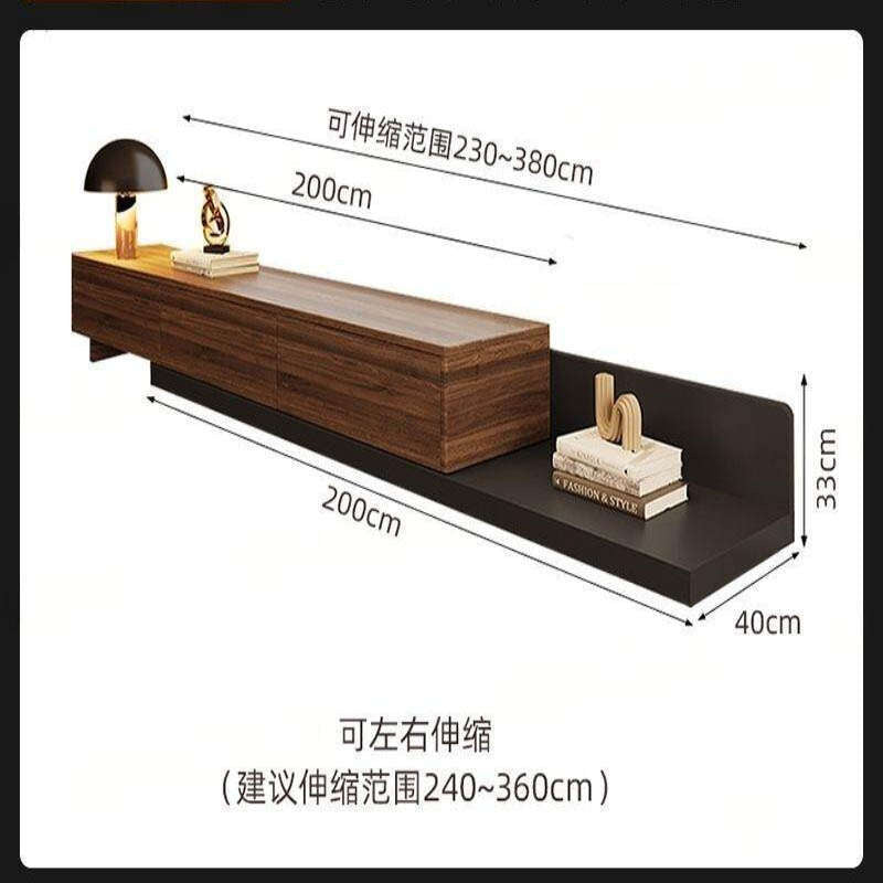 and Coffee Table Set, Expandable TV Stand, Modern Minimalist Floor Cabinet
