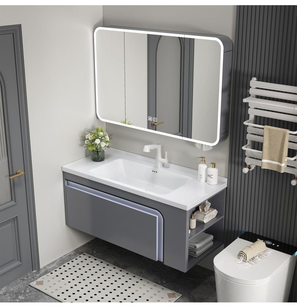 QW- Aluminum Storage Cabinet Smart Mirror in the Bathroom, Bathroom Sink