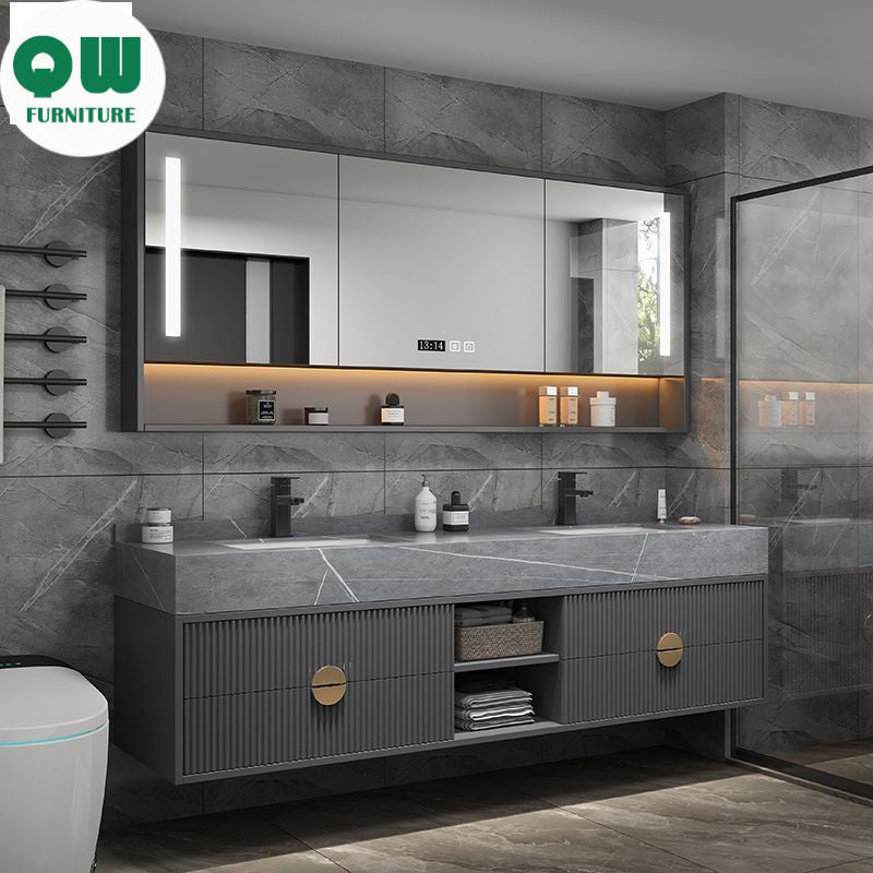 QW- Mirror Cabinet, Combo of Two Face Washing Sets, Bathroom Sink