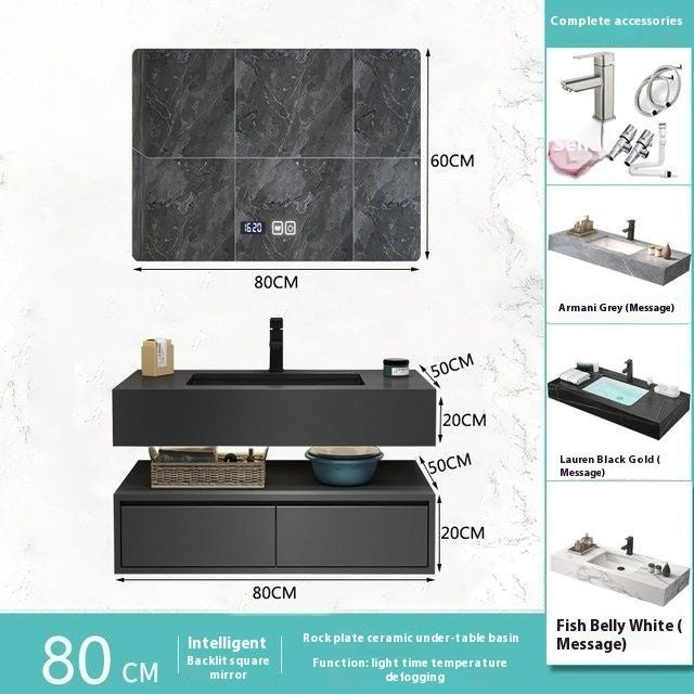 QW- Custom-made Premium Storage Cabinet Sink Set Smart Mirror Bathroom