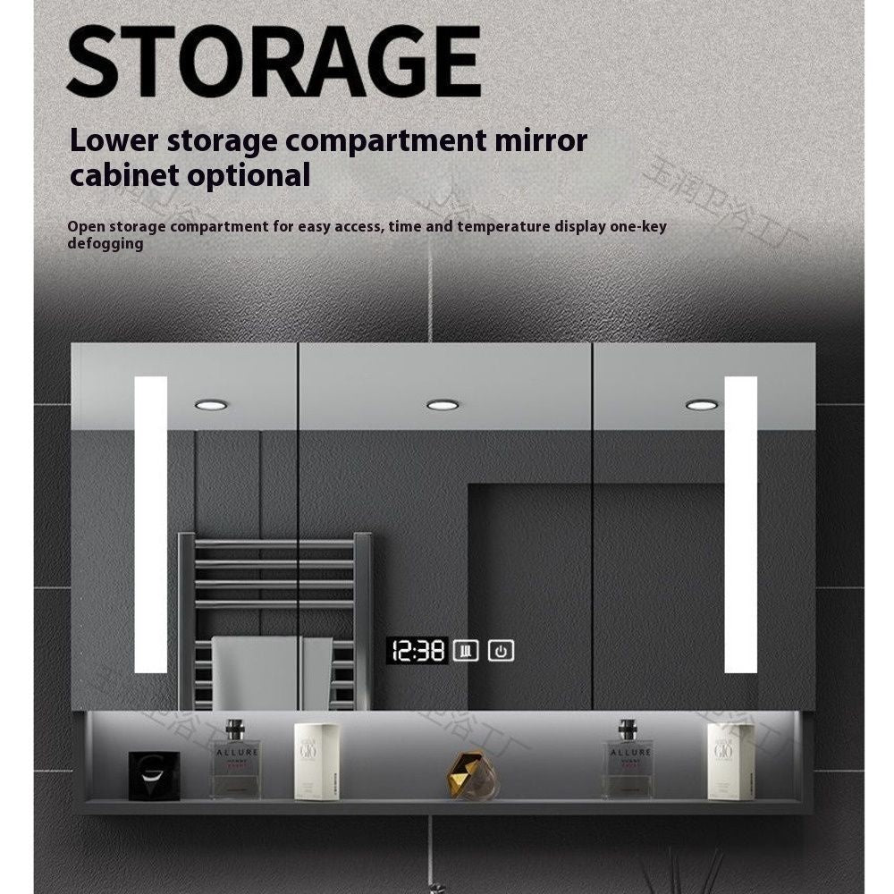QW- Custom-made Real Wood Storage Cabinet Smart Mirror Sink in the Bathroom