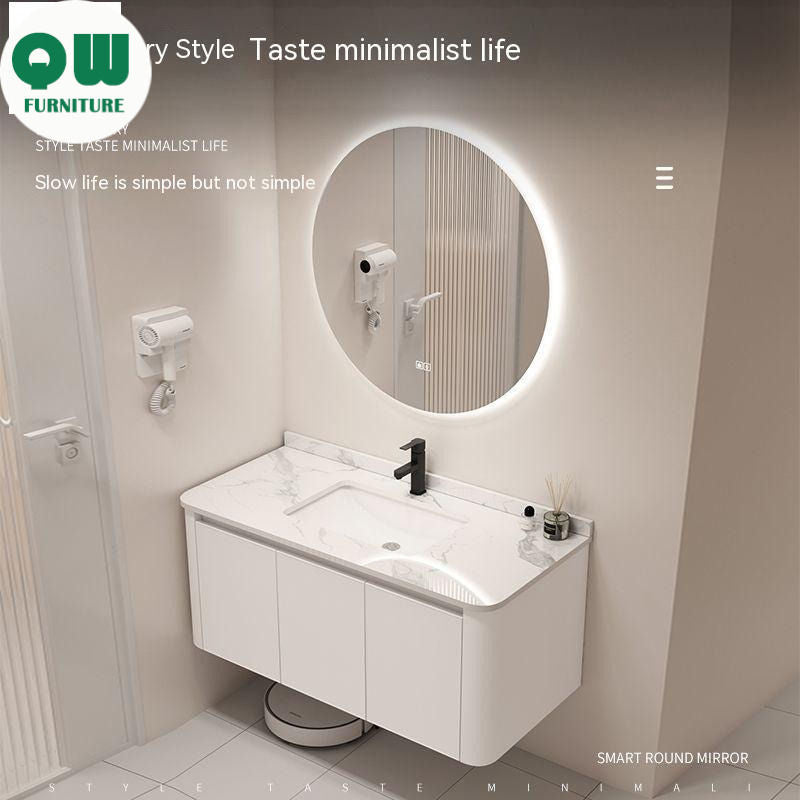 QW- Basin space aluminum integrated basin cabinet, bathroom mirror, storage cabinet