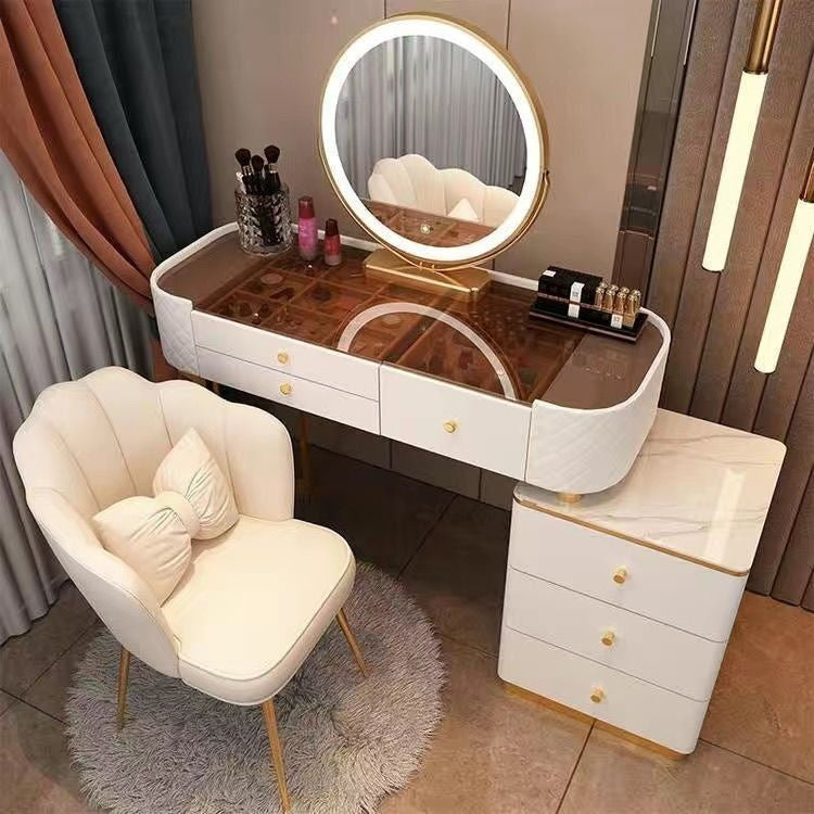 Bedroom Clear Glass Nordic Style Small Simple Dressing Storage Cabinet Table
