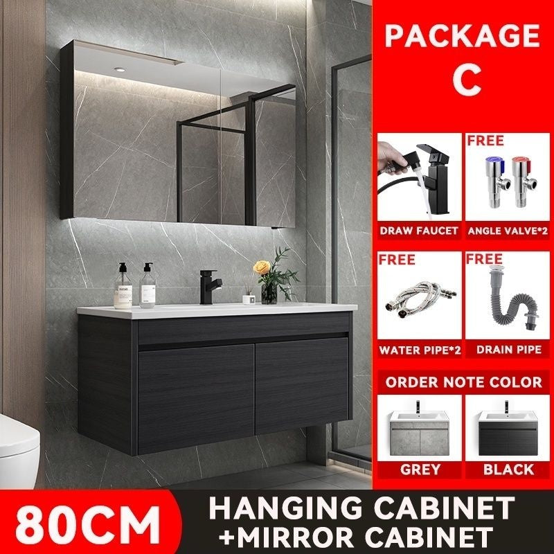 QW- Smart Bathroom, Storage Made of Real Wood, Multipurpose for Bathroom Mirror, and Washbasin Cabinet with Mirror