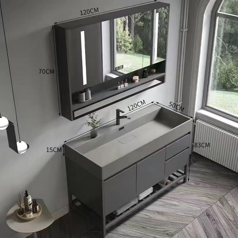 QW- Smart Mirror Real Wood Storage Bathroom Wash Cabinet