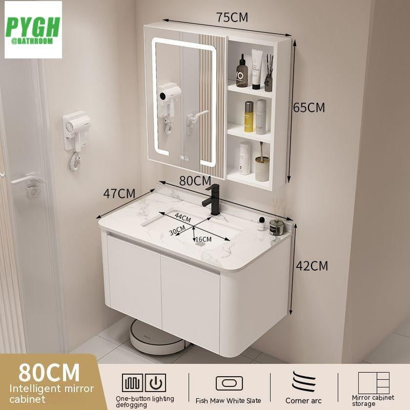 QW- Basin space aluminum integrated basin cabinet, bathroom mirror, storage cabinet