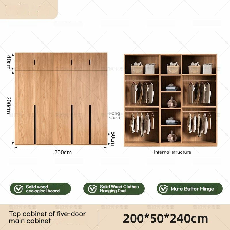 Home Bedroom Solid Wood Easy Assembly Small Wardrobe Children's Storage Cabinet