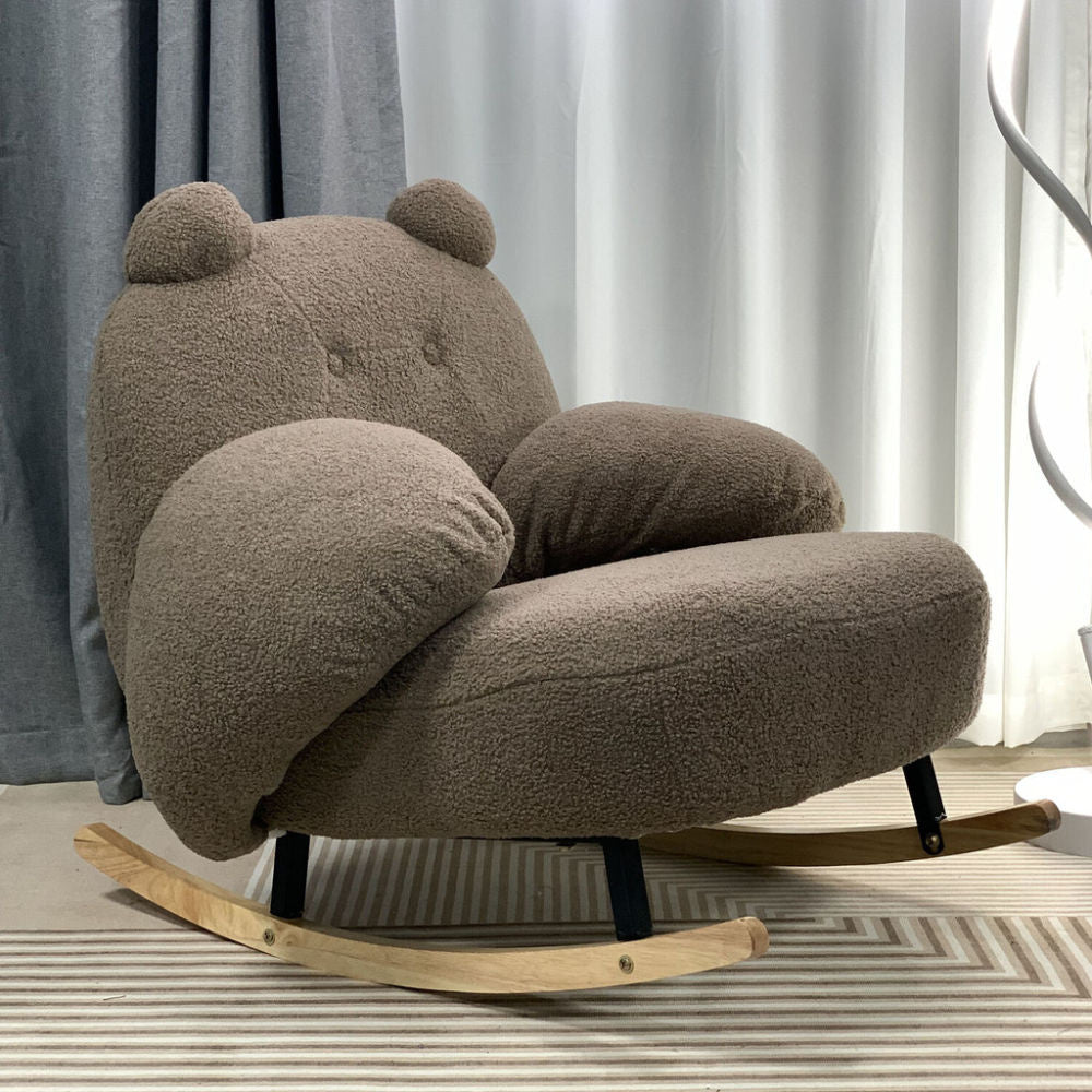Ruang Tamu Goyang Tunggal Angin Krim Kerusi Beruang Kecil Sofa Bilik Tidur Riadah