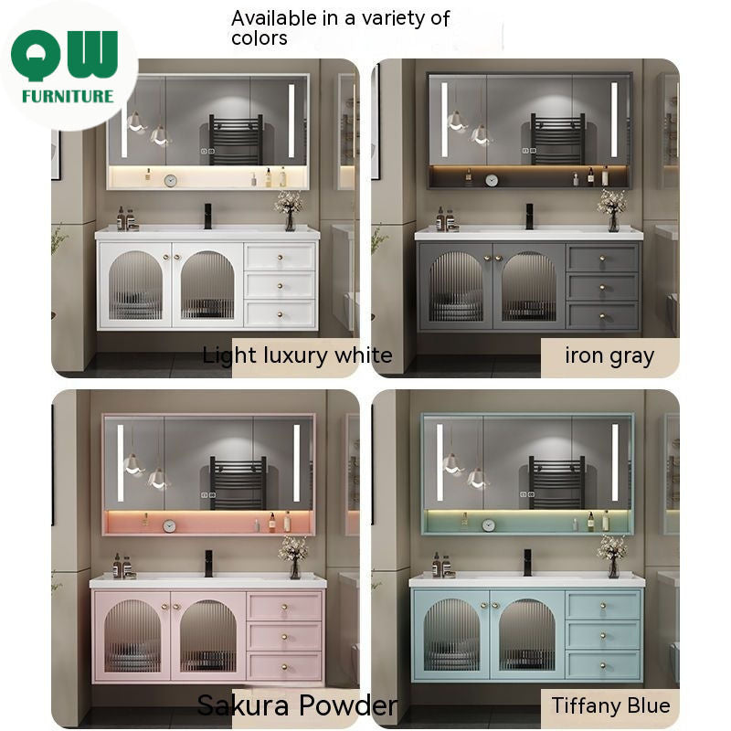 QW- Smart Mirror Real Wood Storage Bathroom Wash Cabinet