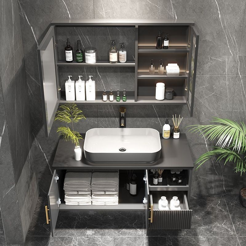 QW- Smart Bathroom, Mirror Bathroom Storage Cabinet, Basin Set