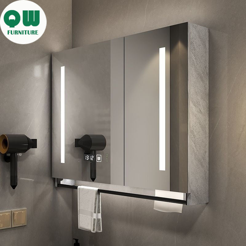 QW- Made of Real Wood Smart Mirror in the Bathroom Storage Cabinet