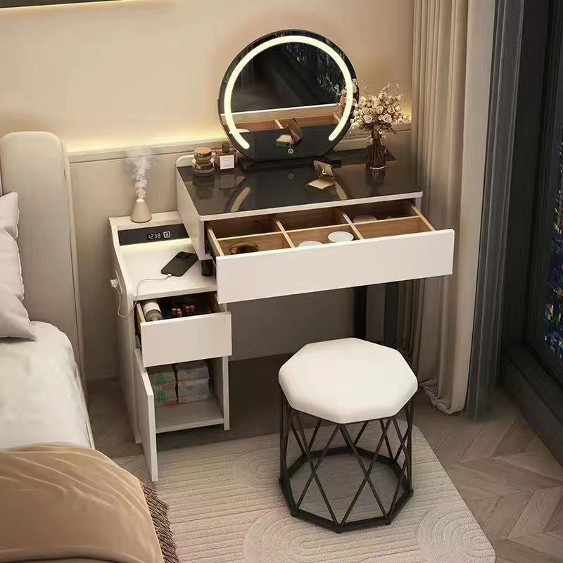 Modern Luxury Solid Wood Bedroom Dressing Table Multi-functional Storage Cabinet One Set