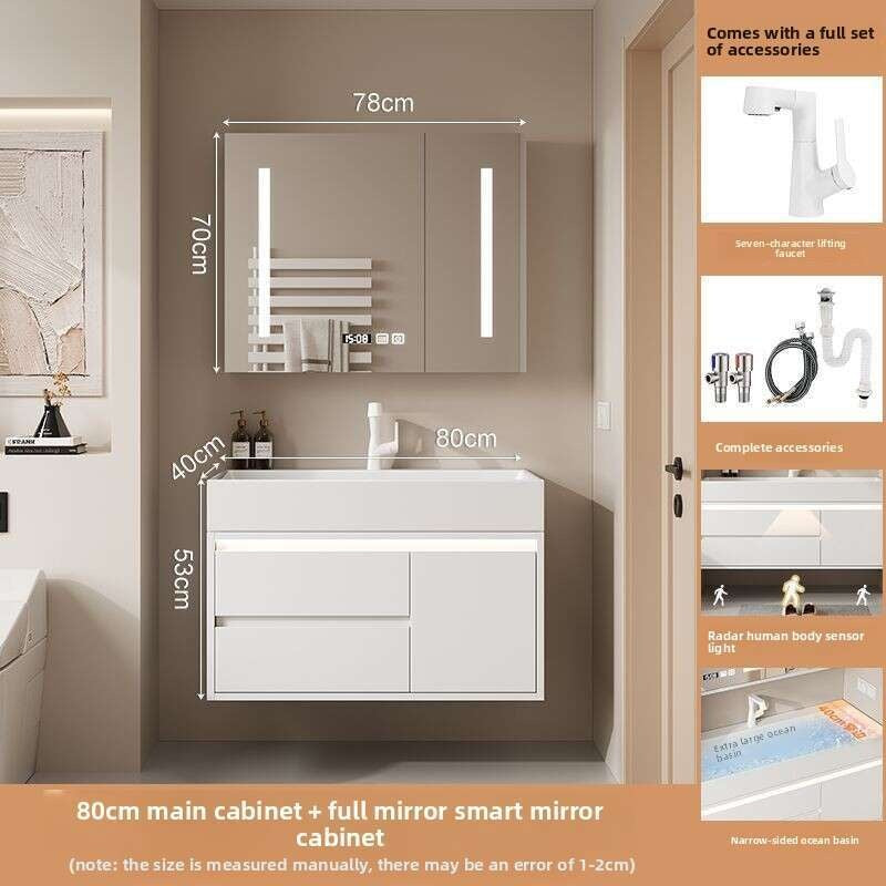 QW- Smart glass cabinet for bathroom storage, width 40 cm.