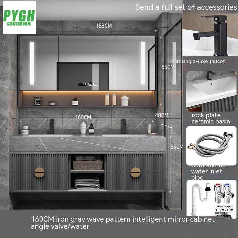 QW- Mirror Cabinet, Combo of Two Face Washing Sets, Bathroom Sink
