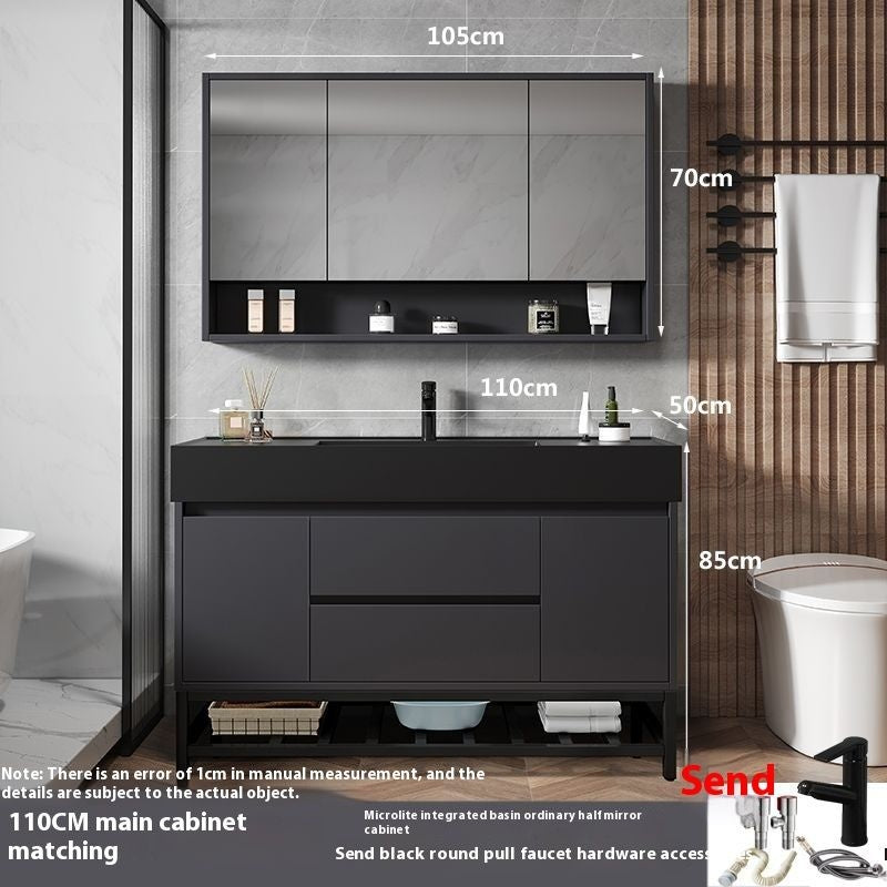 QW- Smart Glass Real Wood Storage Cabinet, Nano Bathroom Sink