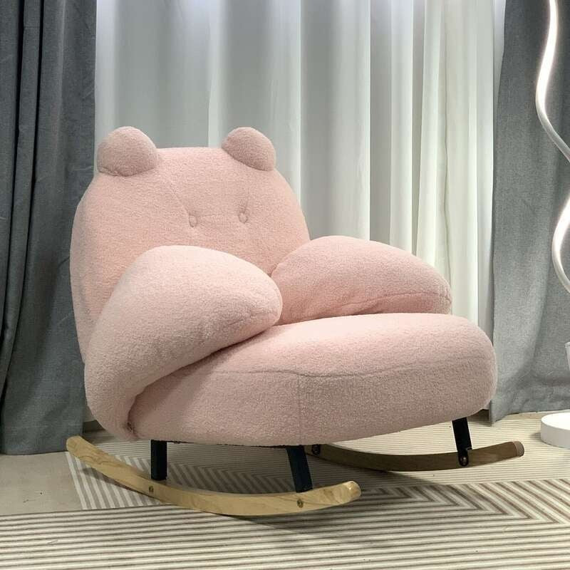 Single Rocking Living Room Little Bear Chair Leisure Cream Cute Lazy Sofa Multi-angle
