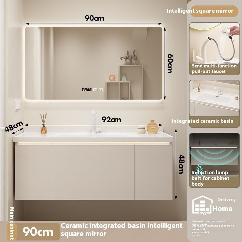 QW- Bathroom storage made from real wood, smart mirror cabinet in the bathroom, bathroom sink
