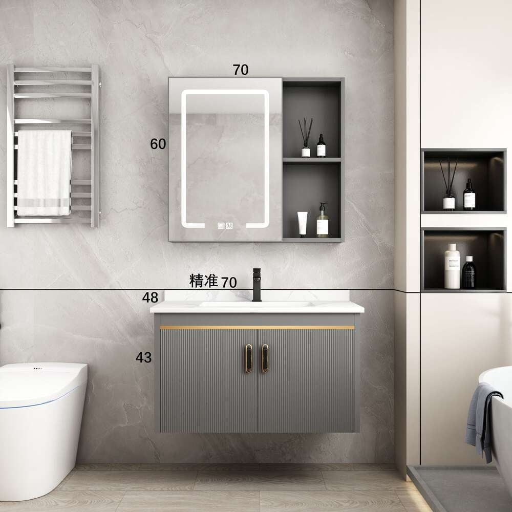 Kabinet Penyimpanan Aluminium QW- Cermin Pintar di Bilik Mandi, Singki Bilik Mandi 