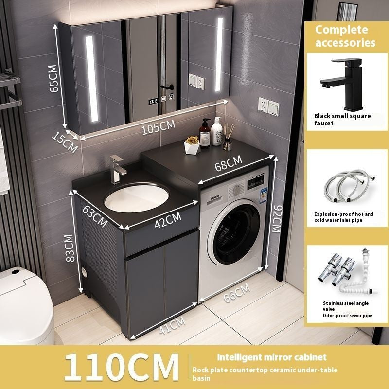 QW- Aluminum Storage Cabinet Bathroom Sink Set Washing Machine Table