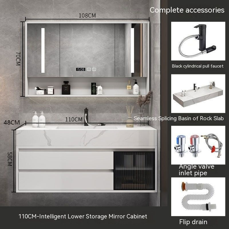 QW- Smart Bathroom, Mirror Bathroom Storage Cabinet, Basin Set