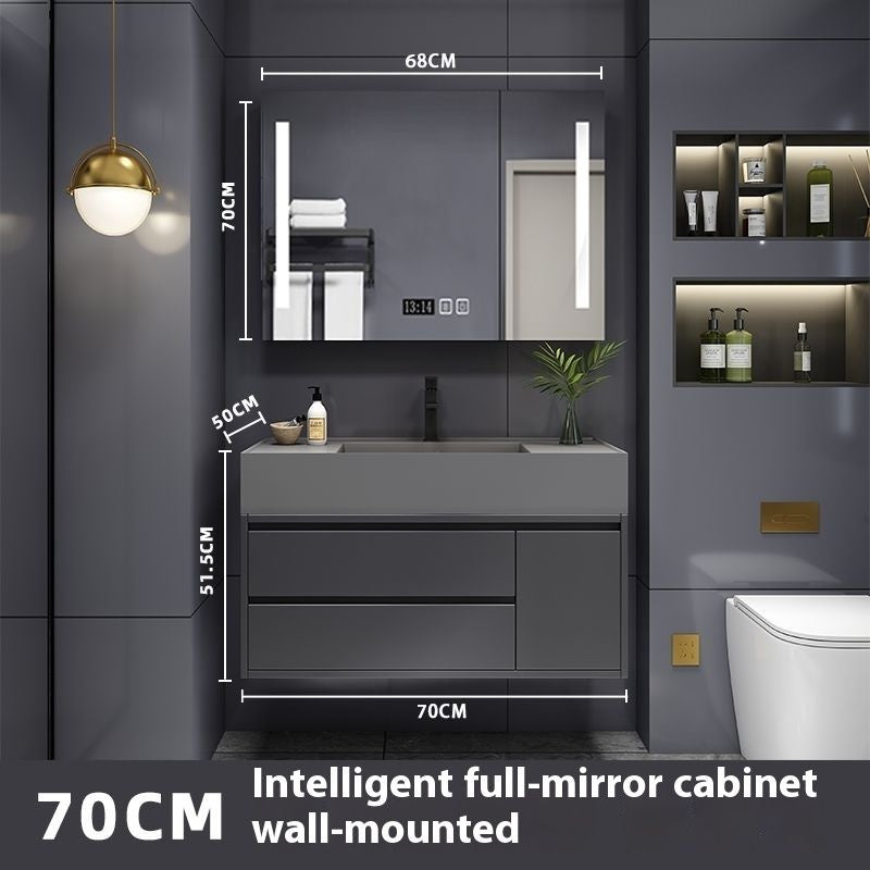 QW- Smart Mirror Real Wood Storage Bathroom Wash Cabinet