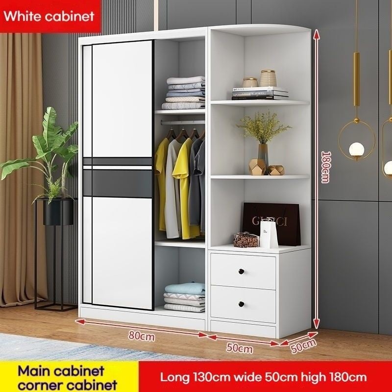 Kabinet moden ringkas pintu gelangsar bilik tidur rumah kayu padu