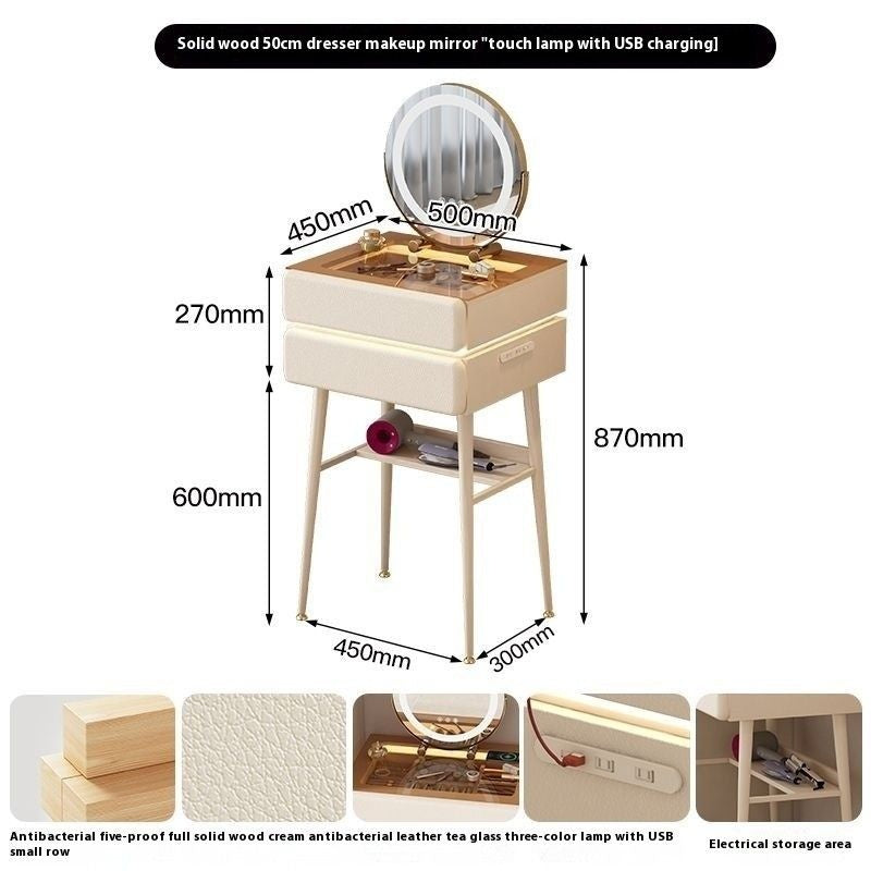Multifunctional Mini Small Bedroom Modern Simple Dressing Table New Style Safety Glass