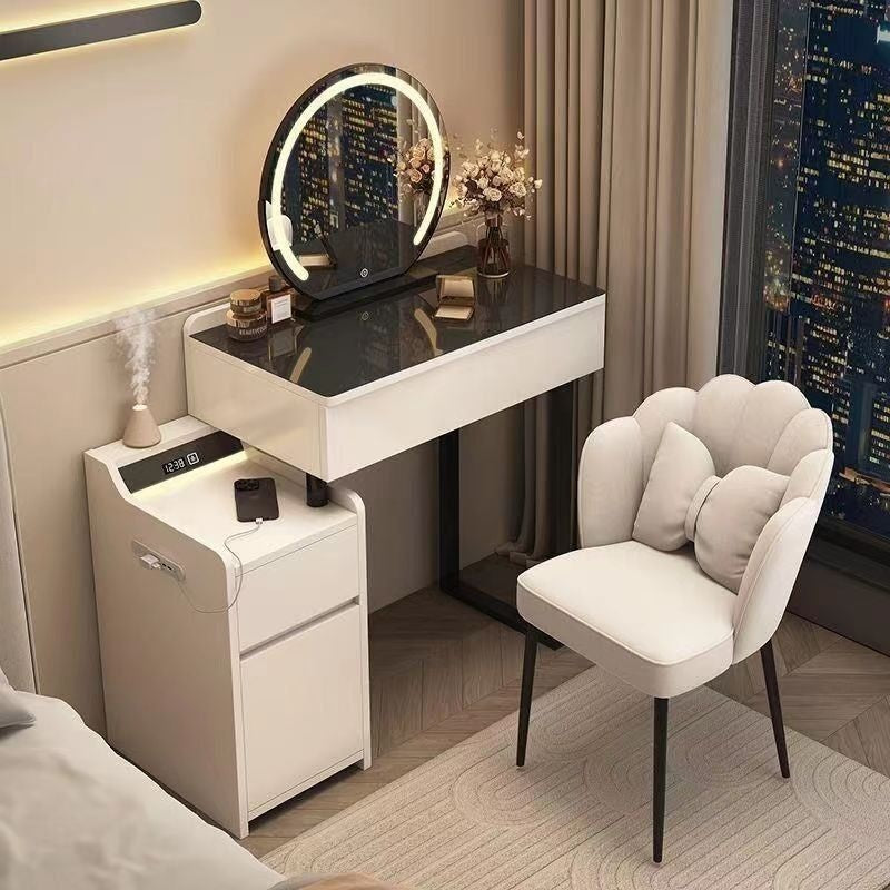 Modern Luxury Solid Wood Bedroom Dressing Table Multi-functional Storage Cabinet One Set