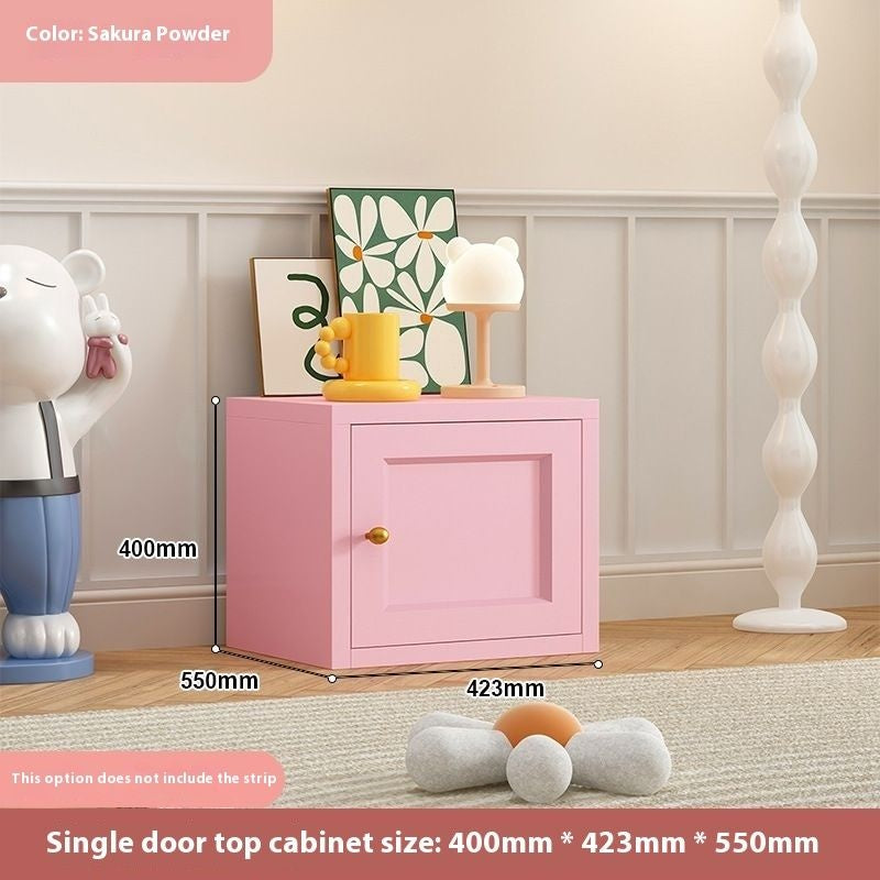 Cream Windbreaker Bedroom Home Iron Wardrobe Three-Door Storage Cabinet Easy Combination